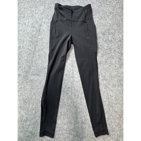 Lululemon Leggings Womens 4 Black Ankle High Rise Pockets Running Yoga Gym - Picture 7 of 10